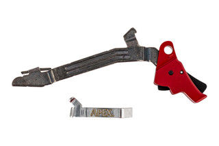 The Apex Tactical Glock Trigger Action Enhancement Kit is red anodized and comes with the performance connector.